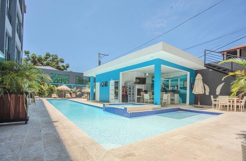 Villas Ana Maria Apartment | Penthouse 1-bed apartment with AC, Strong-WiFi, 24/7 GYM, Pool in vibrant Sosúa